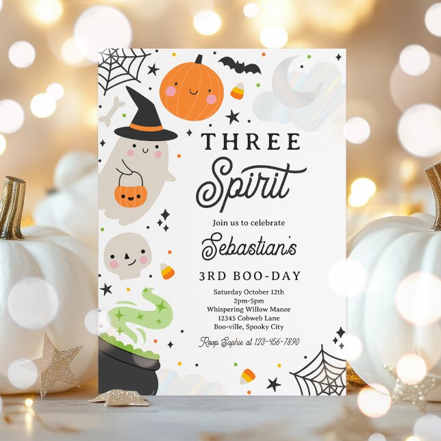 Tre Spirit Halloween Ghost 3:e födelsedagen Party Inbjudningar (Skapare uppladdad)