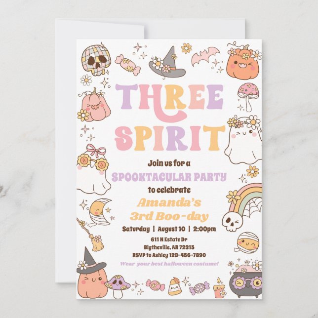 Tre Spirit Halloween Ghost-inbjudan Inbjudningar (Framsida)