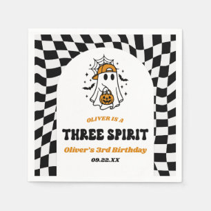 Tre Spirit Halloween Retro 3-års födelsedagsfest Pappersservett