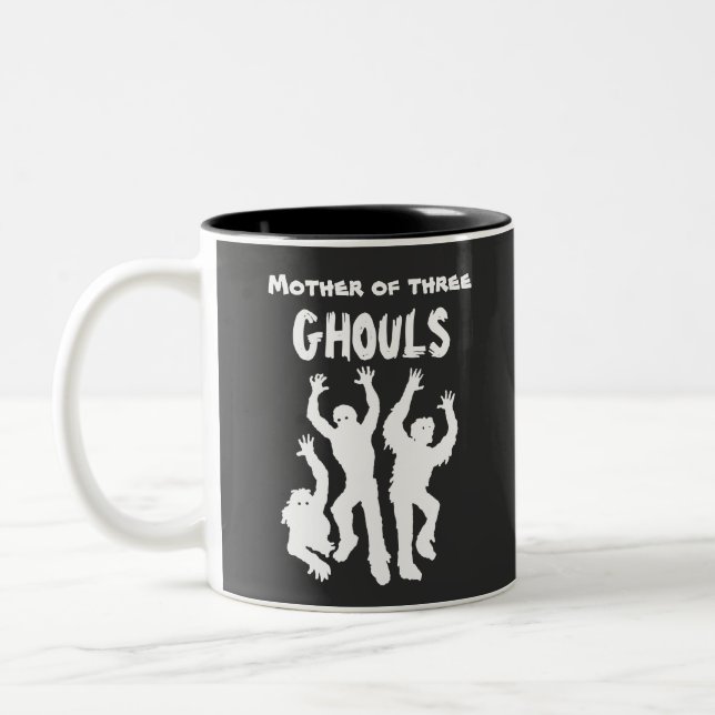 Tre spökbarnsmamma Rolig Halloween-kaffemug Två-Tonad Mugg (Vänster)