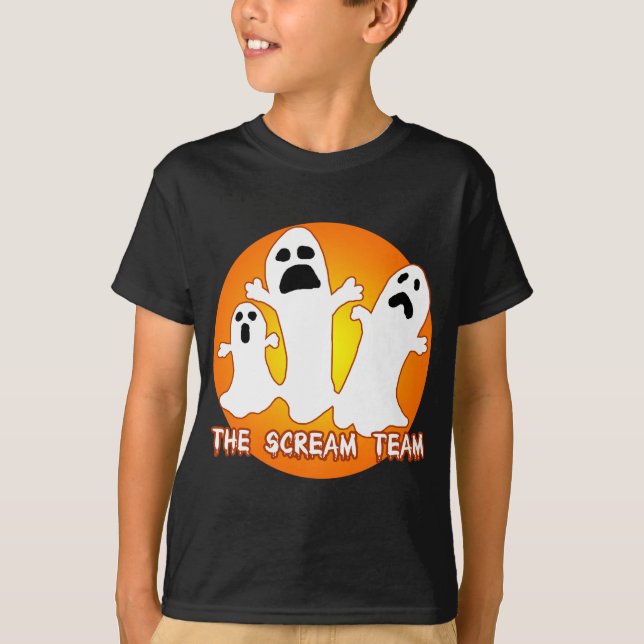 Tre spöken den skrilagHalloween utslagsplatsen Tee Shirt (Framsida)
