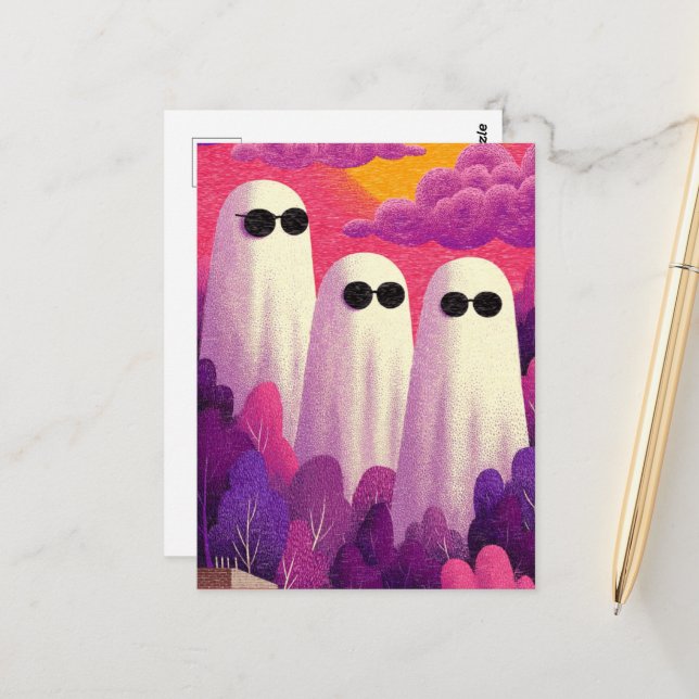 Tre Spöken i solglasögon Vykort (Fram/Back In Situ)