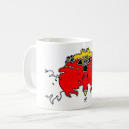 Tre spöken som blåser (röd) kaffemugg