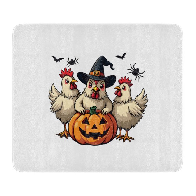 Tre Spooky Halloween Chickens Farmer Fall Witch (Framsidan)