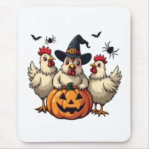 Tre Spooky Halloween Chickens Farmer Fall Witch Musmatta