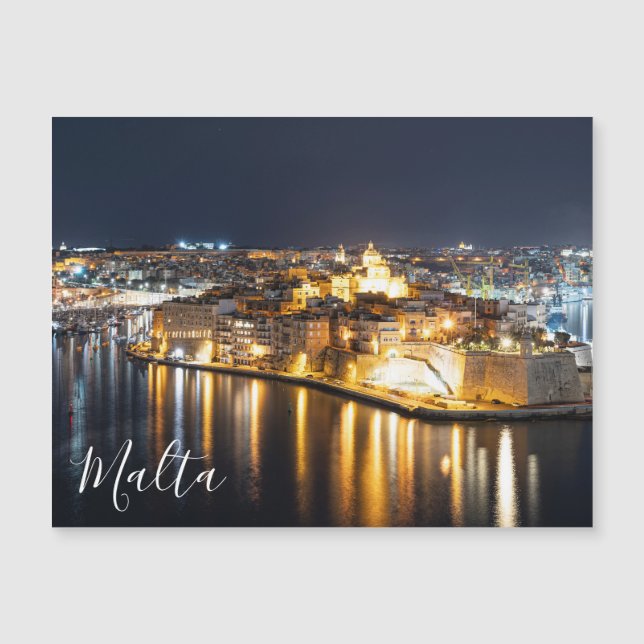 Tre städer på Malta på natten (Framsida)