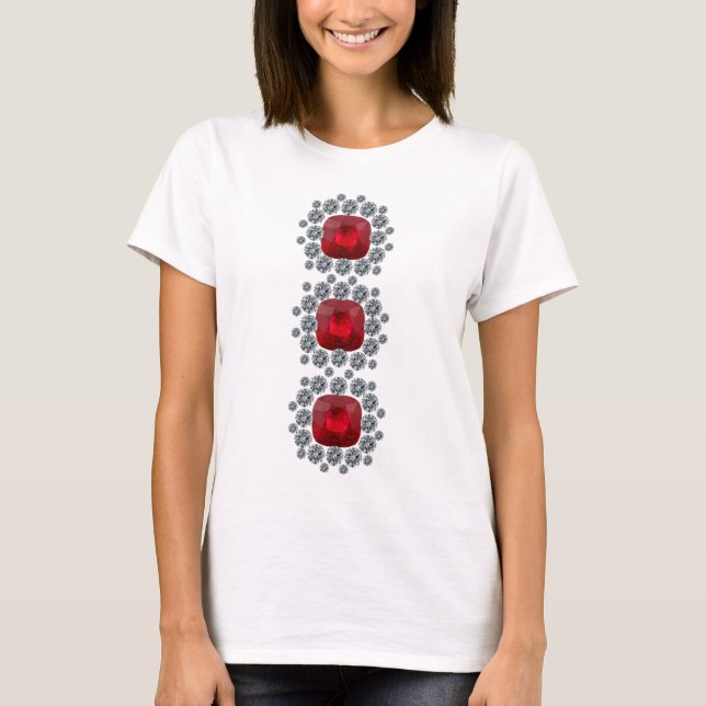 Tre staplade Rubies Tee Shirt (Framsida)