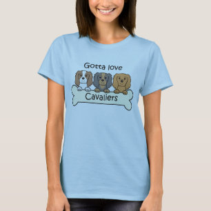 Tre stolt Spaniels för kung Charles T-shirt