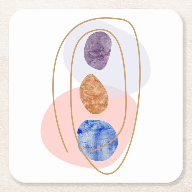 Tre stoner underlägg papper kvadrat (Framsidan)