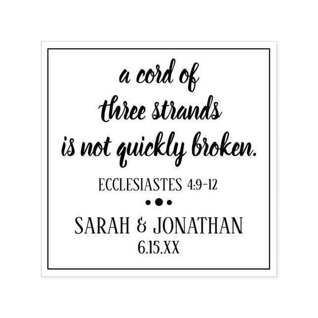 Tre Strands Christian Bröllop Självfärgande Stämpel (Design)