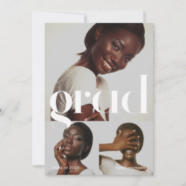 Tre Studentfester för Photo Collage Black White Inbjudningar