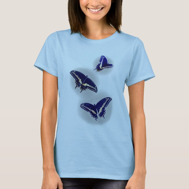 Tre svart Swallowtail T-shirt (Framsida)