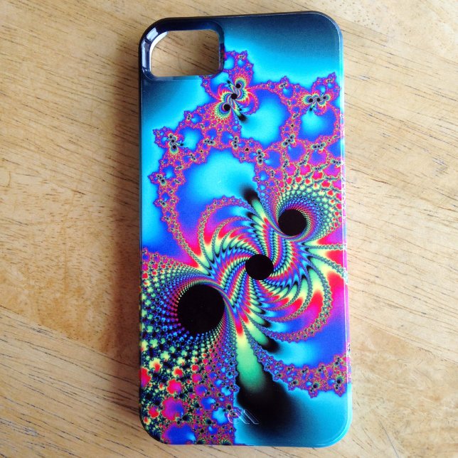 Tre svarta Hål Neon Färg Fractal (Rainbow fractal art case for one of my old phones. It sure was colorful!)