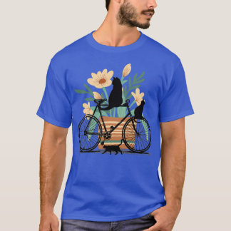 Tre Svarta katter, en cykel och en pricka med blom T Shirt