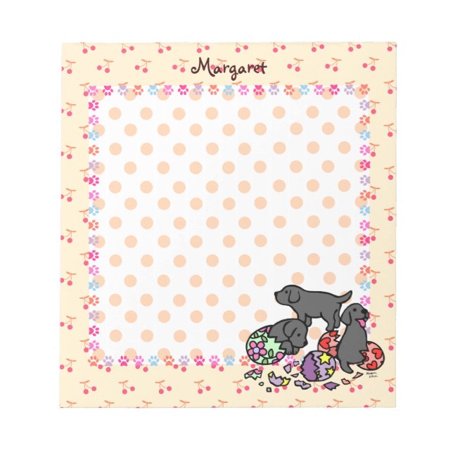 Tre svarta labrador-Tecknader Anteckningsblock (Framsida)