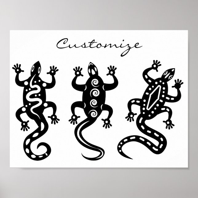 Tre svarta lizards Thunder_Cove Sydvästra Stil Poster (Framsidan)