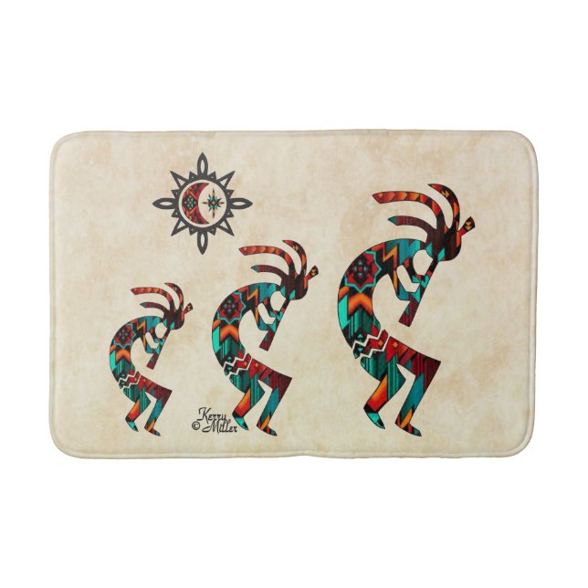 Tre sydvästra Kokopelli Bath Mat Badrumsmatta (Framsidan)