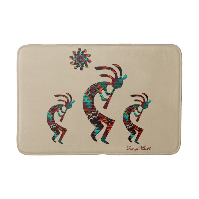 Tre sydvästra Kokopelli Bath Mat Badrumsmatta (Framsidan)