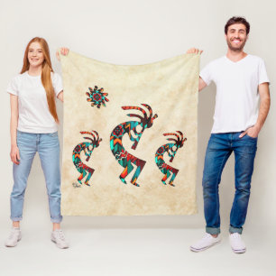 Tre sydvästra Kokopelli Fleece Blanket