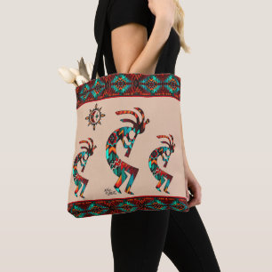 Tre sydvästra Kokopelli och SunTote Bag Tygkasse