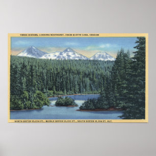 Tre systerberg Near krökningen, ELLER från Scott Poster