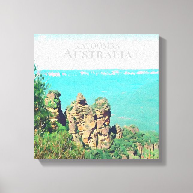 Tre systrar i Katoomba scenic Australien reser Canvastryck (Framsida)