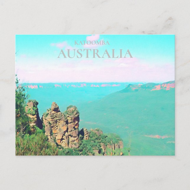 Tre systrar Katoomba-sceniska australiska resor Vykort (Framsida)