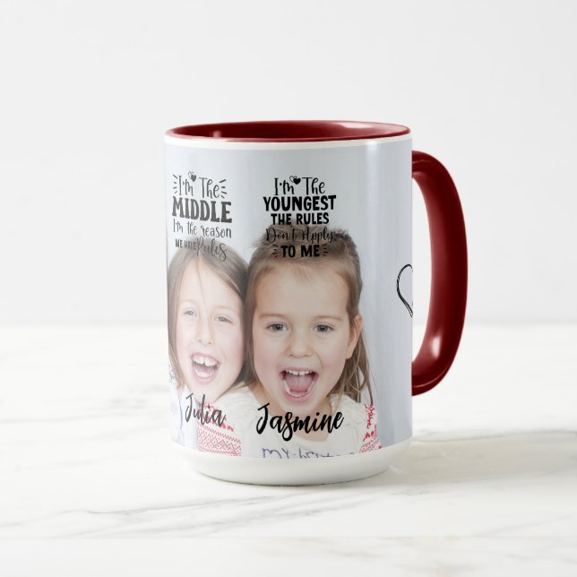 Tre systrar syster citat porträtt typografi  mugg (Framsida höger)