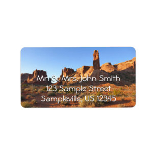 Tre systrar vid Arches National Park Adressetikett