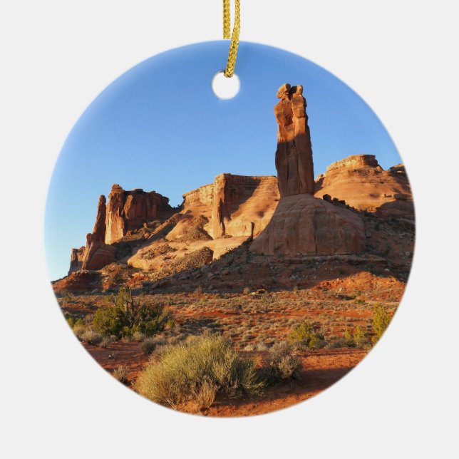 Tre systrar vid Arches National Park Julgransprydnad Keramik (Framsidan)