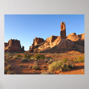 Tre systrar vid Arches National Park Poster