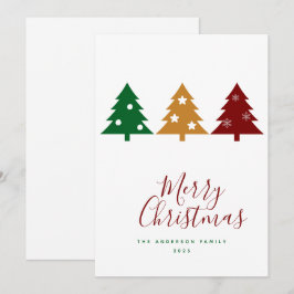 Tre tall snöflingor stjärnor God Jul Julkort