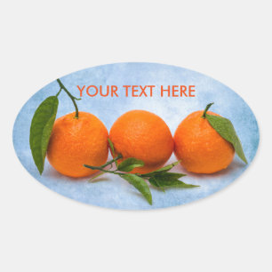 Tre Tangerines Ovalt Klistermärke