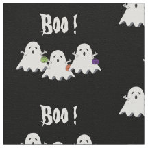 Tre Tecknader Little Ghost Black Fabric