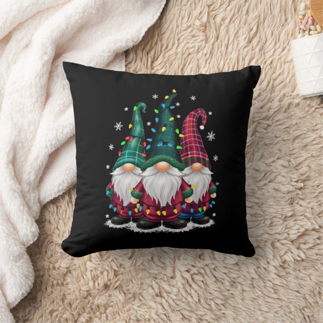 Tre Tomtar Christmas Lights Xmas Jul Kudde (Filt)