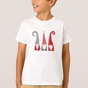 Tre Tomtar Jul Handritad Semestern Rolig T Shirt