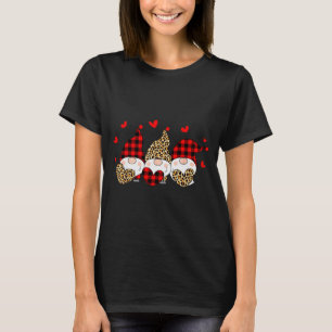Tre tomtar som håller hjärtan Leopard Glad valenti T Shirt