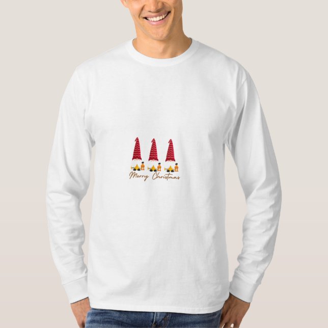 Tre tomteskockor god jul manar t shirt (Framsida)