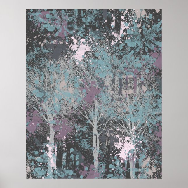 Tre Träd Abstrakt Poster (Framsidan)