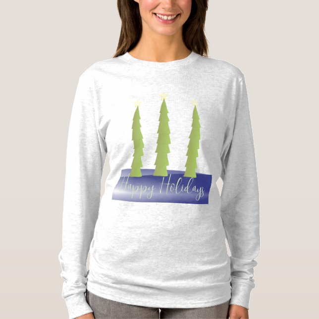Tre Träd med stjärnor T Shirt (Framsida)