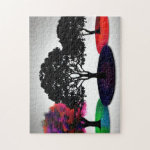 Tre Träd tre säsong i vit bakgrund