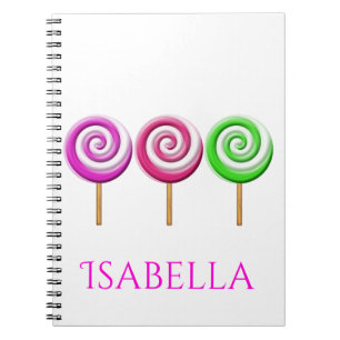 Tre trådstyrda bärbara datorer i Lolly Pops Spiral Anteckningsbok