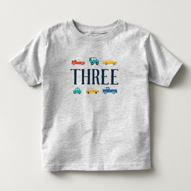 Tre Transport Birthday Shirt T Shirt (Framsida)