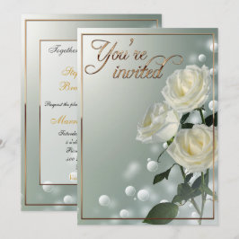 Tre trim Vit ros/Guld Inbjudningar