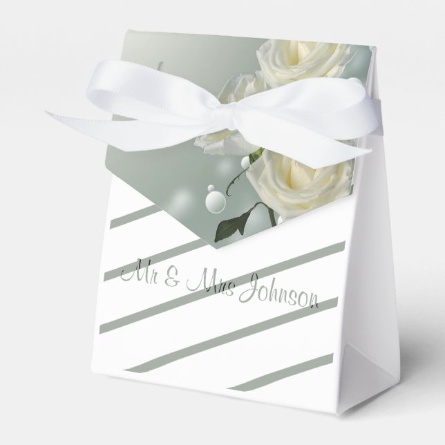 Tre trim Vit ros/Guld Presentaskar (Framsidan Sidan)