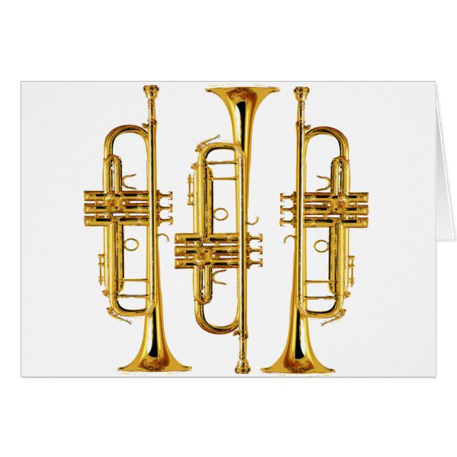 Tre trumpeter hälsningskort (Framsidan Horizontal)