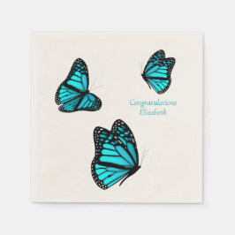 tre tubulosa butterflies personlig cocktail pappersservett