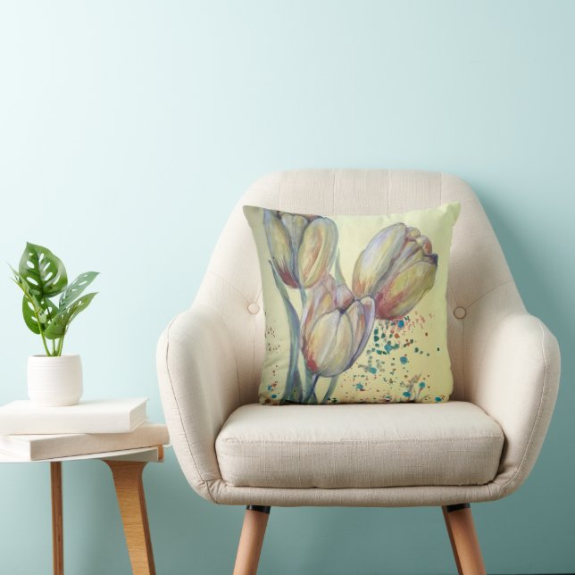 Tre tulips bouquet-gulter kudde (Stol)