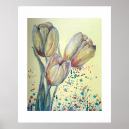 Tre tulips bouquet-gulter poster