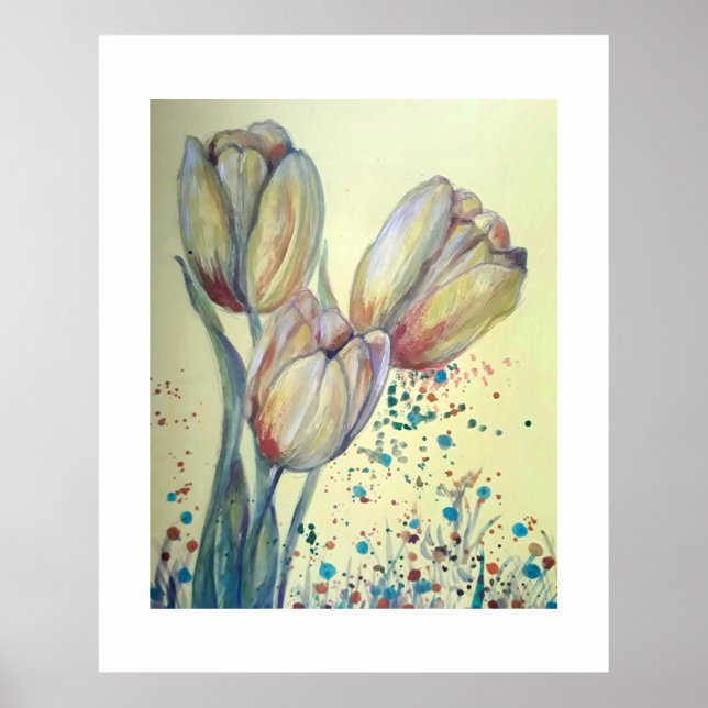 Tre tulips bouquet-gulter poster (Framsidan)